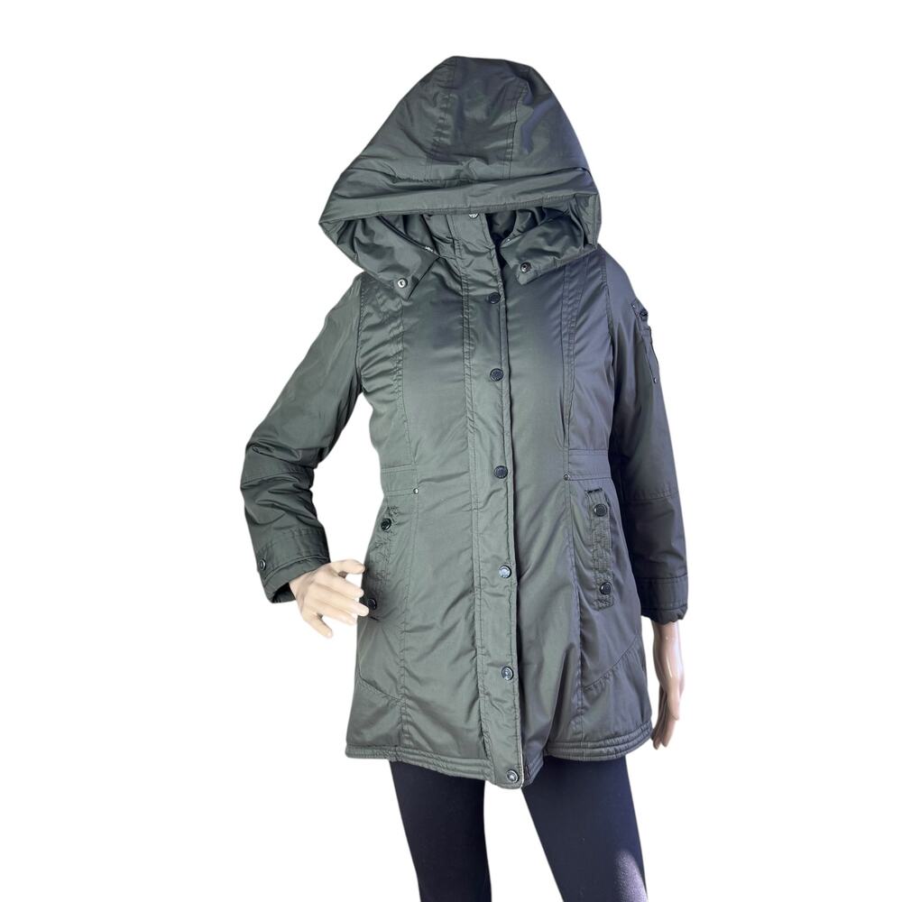 Madden NYC Girls Dark Olive Green Long Sleeves Puffer Hooded Jacket M (10/12)